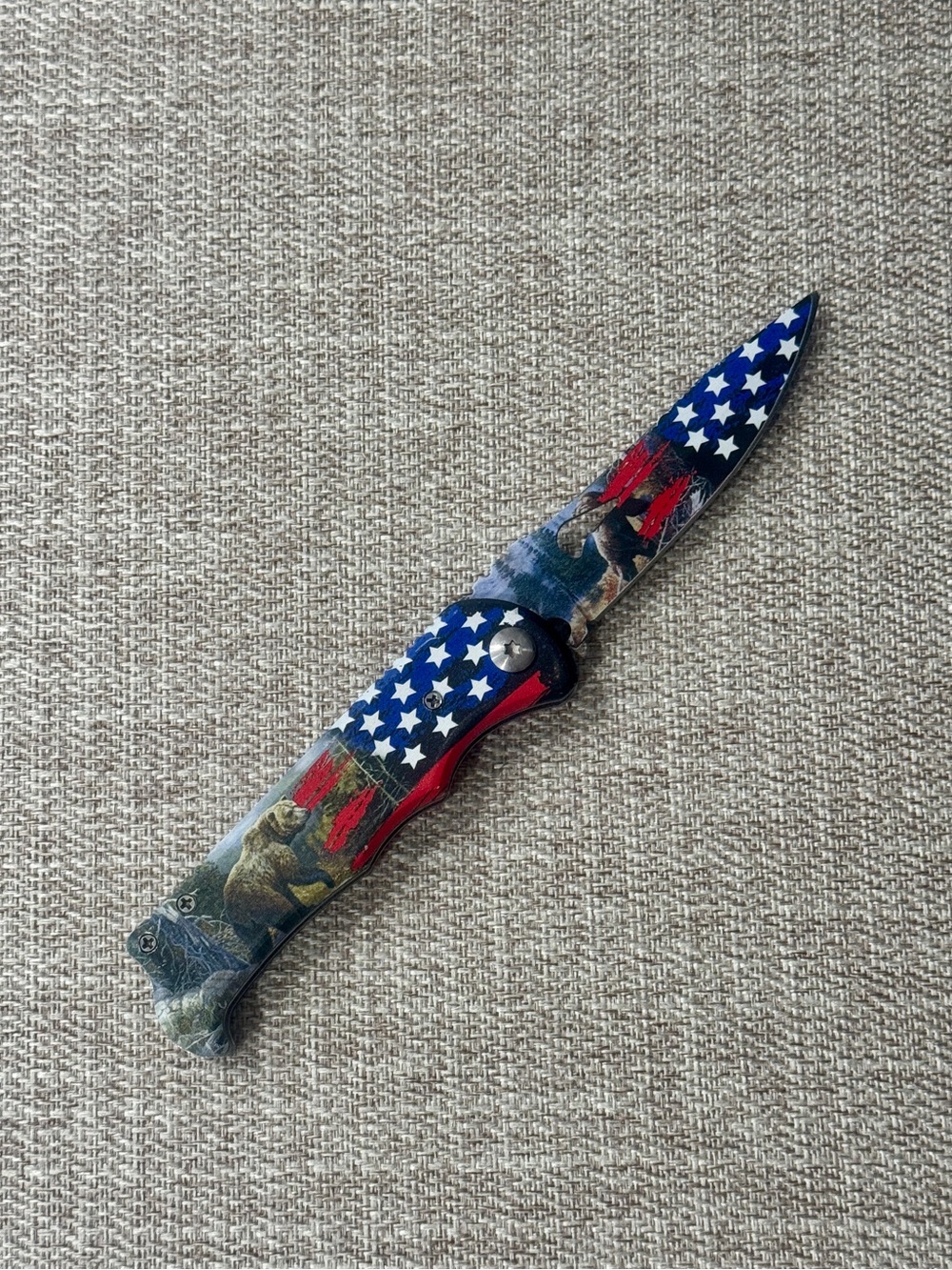 American Flag Spring Assisted Open Pocket Knife